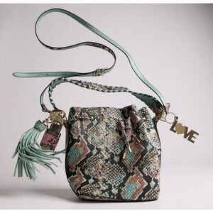 Aldo Snakeskin Bucket Bag Multi Color Crossbody Tassel Victoria Secret Charm